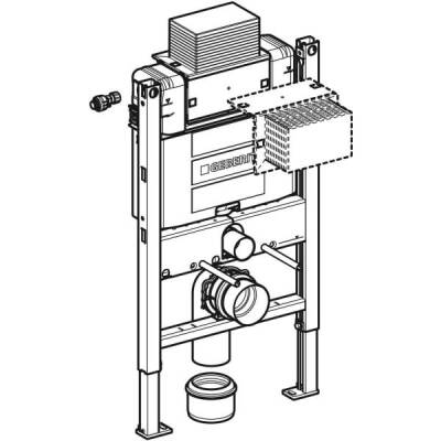 Asma klozet için Geberit Duofix elemanı, 82 cm, Alpha 12 cm gömme rezervuar ile, 6/3 litre - GEBERİT (1)