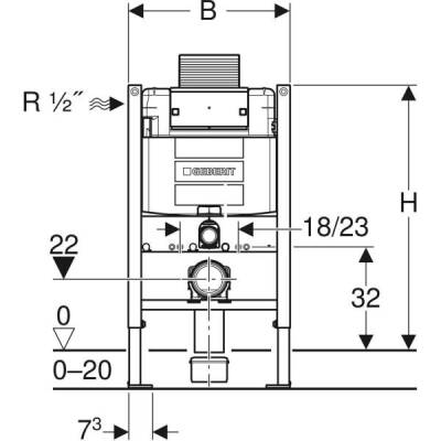 Asma klozet için Geberit Duofix elemanı, 82 cm, Alpha 12 cm gömme rezervuar ile, 6/3 litre - GEBERİT (2)