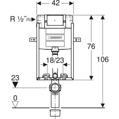 Asma klozet için Geberit Kombifix elemanı, 106 cm, Alpha gömme rezervuar ile 12 cm - GEBERİT (2)