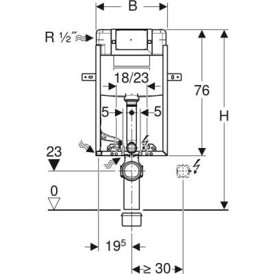 Asma klozet için Geberit Kombifix elemanı, 106 cm, Omega 12 cm gömme rezervuar ile - GEBERİT (2)