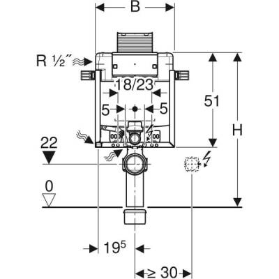 Asma klozet için Geberit Kombifix elemanı, 82 cm, Omega 12 cm gömme rezervuar ile - GEBERİT (2)
