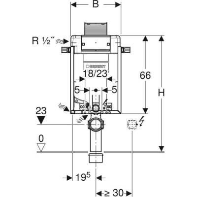 Asma klozet için Geberit Kombifix elemanı, 98 cm, Omega 12 cm gömme rezervuar ile - GEBERİT (2)