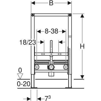 Bide için Geberit Duofix elemanı, 82 cm, üniversal: B=50cm, T=10cm - GEBERİT (2)