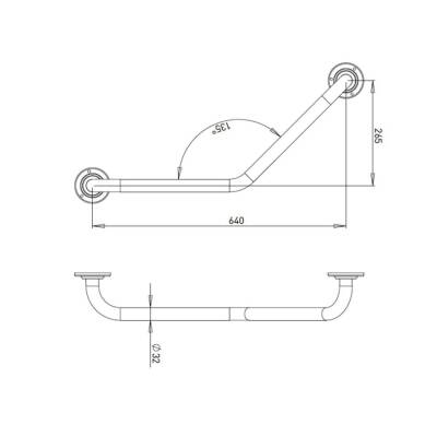 Bocchi 135 Derece Açılı Tutunma Barı Parlak Paslanmaz Çelik TBPC-102-1135 - BOCCHI (1)