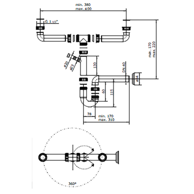 Bocchi A1713 İkili Gider Borusu - BOCCHI (1)