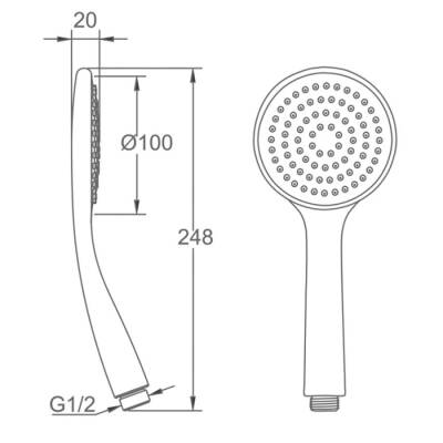 Bocchi AIR2 100R El Duşu 1F Krom 5500 0010 - BOCCHI (1)