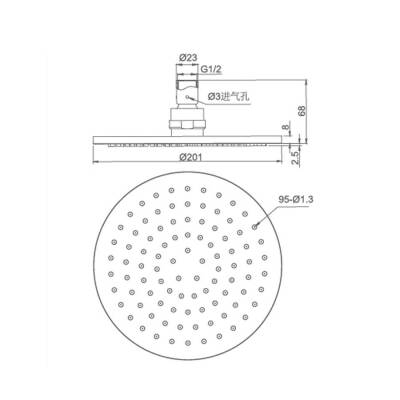 Bocchi AIR2 200R Tepe Duşu, ø200 mm Krom 5800-0001 - BOCCHI (1)