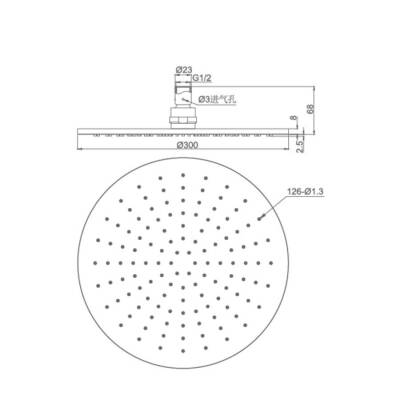 Bocchi AIR2 300R Tepe Duşu ø300 mm Krom 5800-0002 - BOCCHI (1)