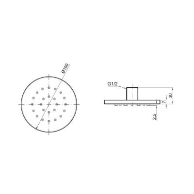 Bocchi Ankastre Duş Jeti Yuvarlak, 10 cm 5410 0001 - BOCCHI (1)