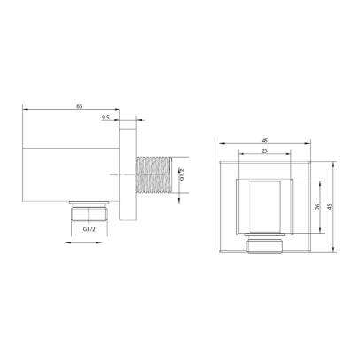 Bocchi Askılı El Duşu Çıkış Dirseği Krom 5700 0006 - BOCCHI (1)