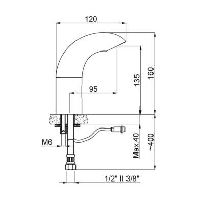 Bocchi Aso Fotoselli Lavabo Bataryası Tek Su Girişli Krom 4000 0021 - BOCCHI (1)