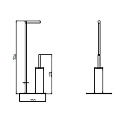 Bocchi Ayaklı Tuvalet Kağıtlık ve Fırçalık Altın - BOCCHI (1)