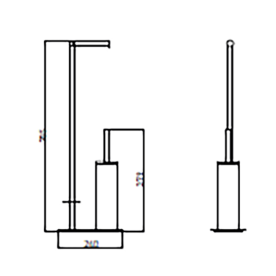 Bocchi Ayaklı Tuvalet Kağıtlık ve Fırçalık Krom - BOCCHI (1)