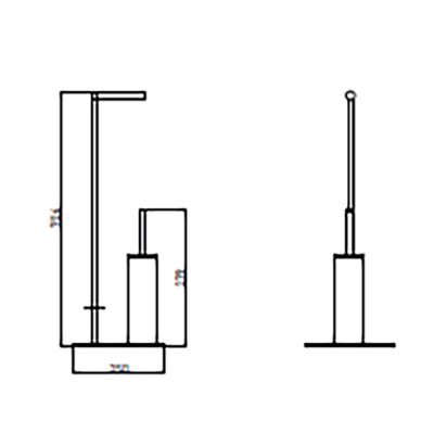 Bocchi Ayaklı Tuvalet Kağıtlık ve Fırçalık Siyah - BOCCHI (1)