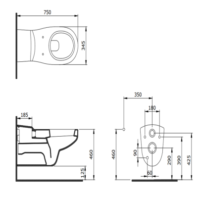 Bocchi Bedensel Engelli Asma Klozet 75 cm, Parlak Turuncu - BOCCHI (1)