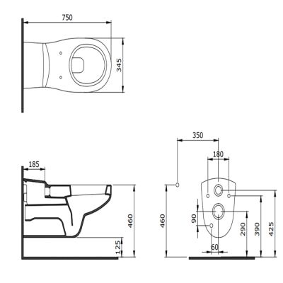 Bocchi Bedensel Engelli Asma Klozet 75 cm, P.Mandalina Sarısı - BOCCHI (1)