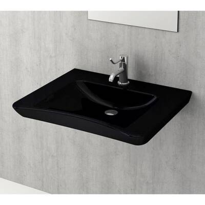 Bocchi Bedensel Engelli Lavabosu, 65 cm, Parlak Siyah 1142-005-0126 - BOCCHI