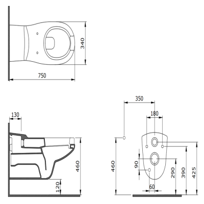 Bocchi Bedensel Engelli P.Mandalina Sarısı Asma Klozet - BOCCHI (1)