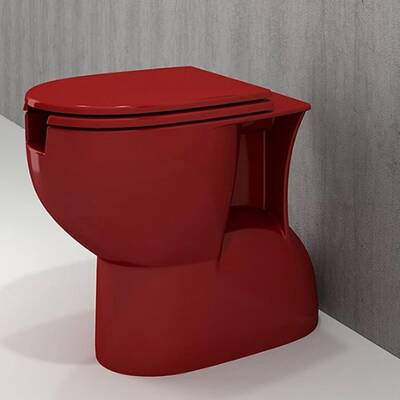 Bocchi Bedensel Engelli Yerden Tek Klozet, Parlak Kırmızı (Kapak Hariç) 2001-019-0128 - BOCCHI