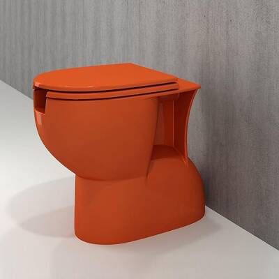 Bocchi Bedensel Engelli Yerden Tek Klozet, Parlak Turuncu (Kapak Hariç) 2001-012-0128 - BOCCHI