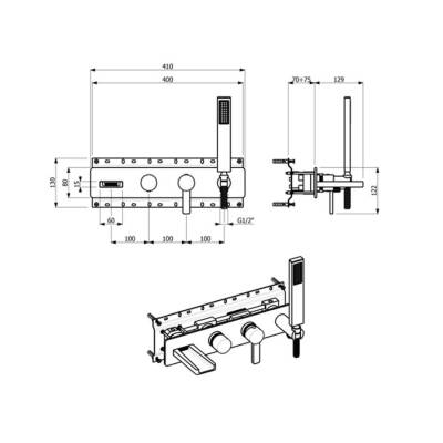 Bocchi Canyon Ankastre Banyo Bataryası El Duşlu Krom 1014 0045 - BOCCHI (1)