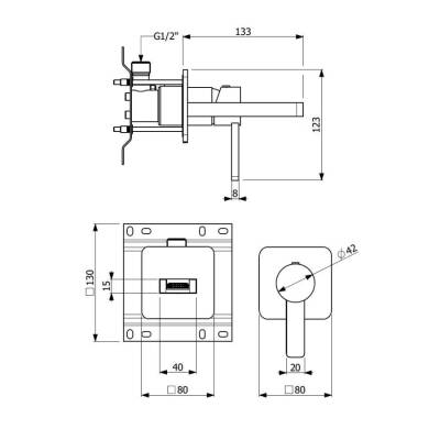 Bocchi Canyon Çift Delikli Ankastre Lavabo Bataryası Krom 1014 0044 - BOCCHI (1)