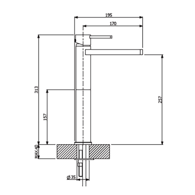 Bocchi Canyon Crystal Siyah Çanak Lavabo Bataryası - BOCCHI (1)