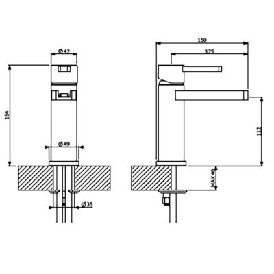 Bocchi Canyon Crystal Siyah Lavabo Bataryası - BOCCHI (1)