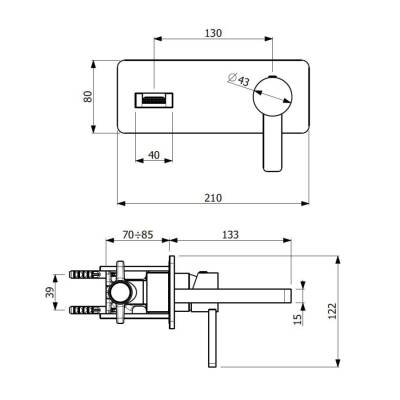Bocchi Canyon Duvardan Ankastre Lavabo Bataryası Krom 1014 0043 - BOCCHI (1)