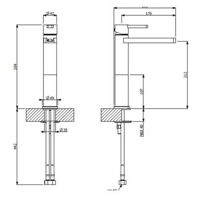Bocchi Canyon Tek Kumandalı Yüksek Lavabo Bataryası Krom 1014 0002 - BOCCHI (1)