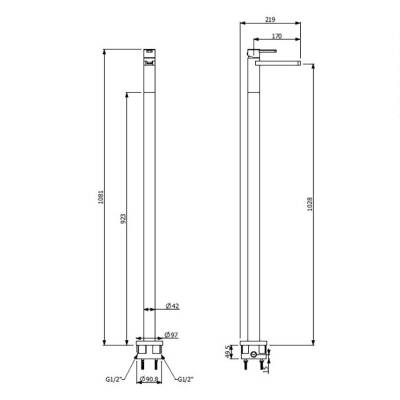 Bocchi Canyon Yerden Lavabo Bataryası Krom 1014 0091 - BOCCHI (1)