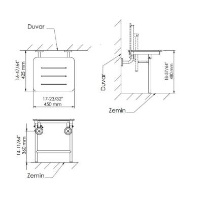 Bocchi Care Ayak Destekli Katlanabilir Duş Oturağı Beyaz TBDO-101-1006 - BOCCHI (1)