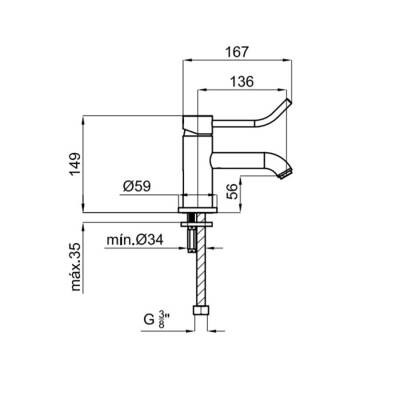 Bocchi Care Tek Kollu Bedensel Engelli Lavabo Bataryası 1200 0001 - BOCCHI (1)