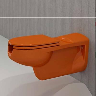 Bocchi Care&Comfort Bedensel Engelli Asma Klozet Önü Açık 75 cm Parlak Turuncu 2011-012-0128 - BOCCHI (2)