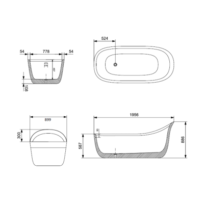 Bocchi Classico Parlak Siyah Küvet 3203-200-002 - BOCCHI (1)