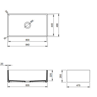 Bocchi Contempo 84 cm Mutfak Eviyesi Mat Kaşmir - BOCCHI (1)