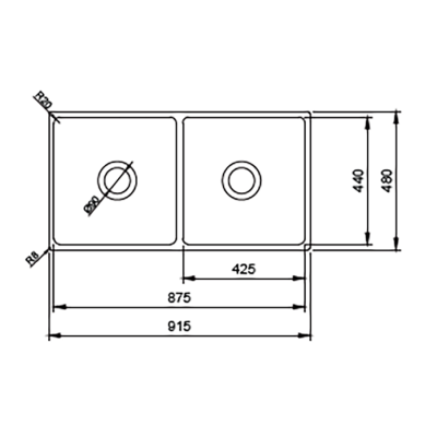Bocchi Contempo 91 cm Çift Gözlü Mutfak Eviye Tel Izgarası - BOCCHI (1)