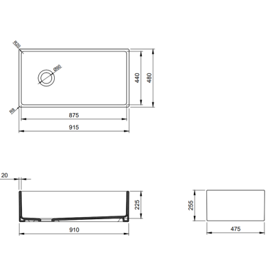 Bocchi Contempo 91 cm Mutfak Eviyesi Parlak Bisküvi - BOCCHI (1)