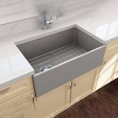 Bocchi Contempo Mutfak Eviyesi 76 Cm Mat Gri 1346-006-0120 - BOCCHI (1)