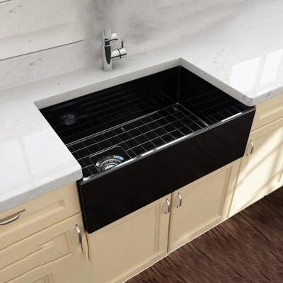 Bocchi Contempo Mutfak Eviyesi 76 Cm Parlak Siyah 1346-005-0120 - BOCCHI (1)