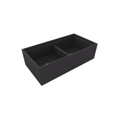 Bocchi Contempo Step Rim 91 cm Çift Gözlü Mutfak Eviyesi Mat Antrasit - BOCCHI