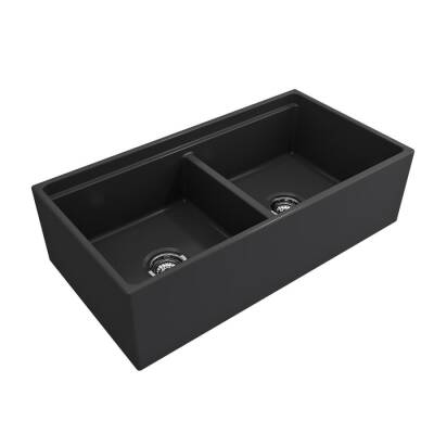 Bocchi Contempo Step Rim Çift Gözlü Eviye 91 Cm Mat Antrasit 1348-020-0120 - BOCCHI