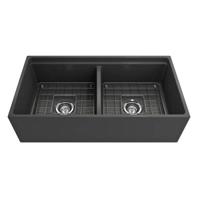 Bocchi Contempo Step Rim Çift Gözlü Eviye 91 Cm Mat Antrasit 1348-020-0120 - BOCCHI (1)