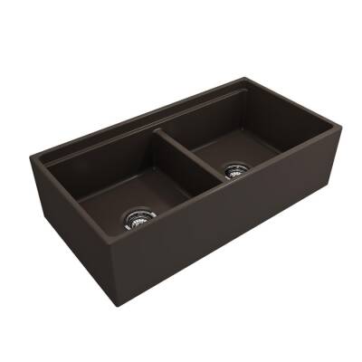 Bocchi Contempo Step Rim Çift Gözlü Eviye 91 Cm Mat Kahverengi 1348-025-0120 - BOCCHI