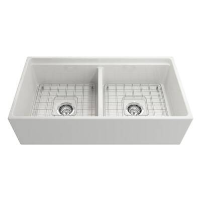 Bocchi Contempo Step Rim Çift Gözlü Eviye 91 Cm Parlak Beyaz 1348-001-0120 - BOCCHI (1)