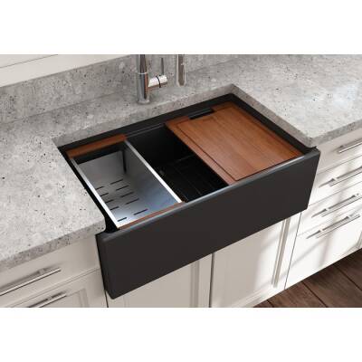 Bocchi Contempo Step Rim Mutfak Eviyesi 76 cm Mat Antrasit 1344-020-0120 - BOCCHI (2)