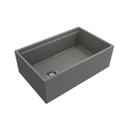 Bocchi Contempo Step Rim Mutfak Eviyesi 76 cm Mat Gri 1344-006-0120 - BOCCHI