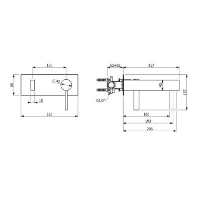 Bocchi Cube Ankastre Lavabo Bataryası Krom 1015 0043 - BOCCHI (2)