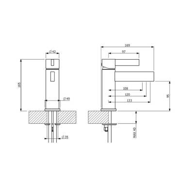 Bocchi Cube Lavabo Bataryası Crystal Altın 1015 0001 SA - BOCCHI (1)