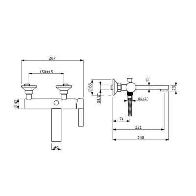Bocchi Cube Tek Kollu Banyo Bataryası Krom 1015 0021 - BOCCHI (1)